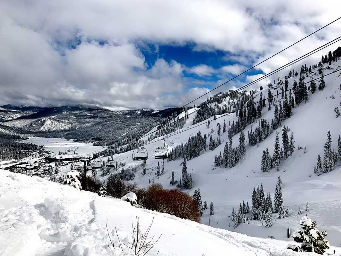 Tahoe City Winter Skiing run at Squaw Valley