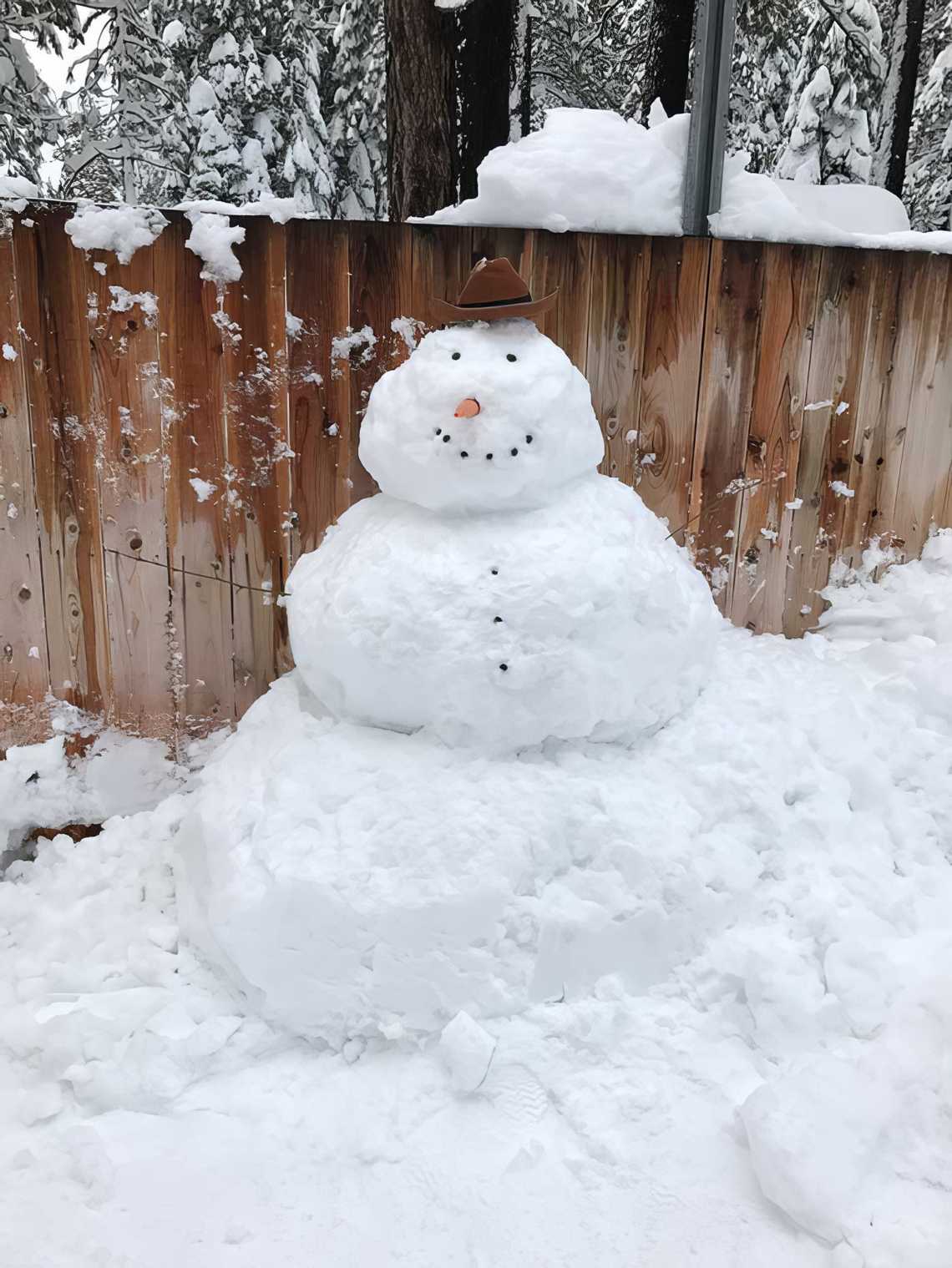 Tahoe winter snowman